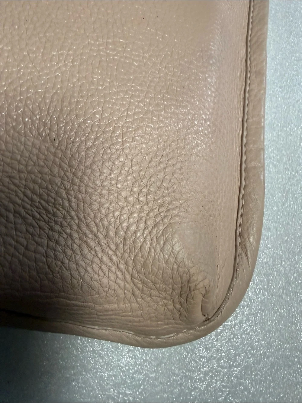 Tory Burch Blush Pink Pebbled Leather Chain Shoulder Tote Bag Gold Logo